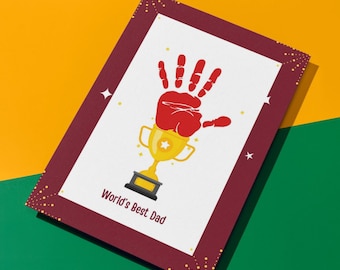 Father's Day Handprint Art | Best Dad Trophy | Gift for Daddy From Kids ...