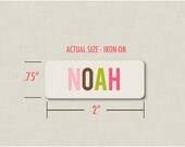 Items similar to SALE Iron On Clothing Labels - Simple Stripes Personalized Labels - Set of 30 ...