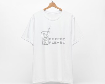 Coffee Please Logo Tee: Embrace Your Caffeine Cravings! Unisex Jersey Short Sleeve Tee