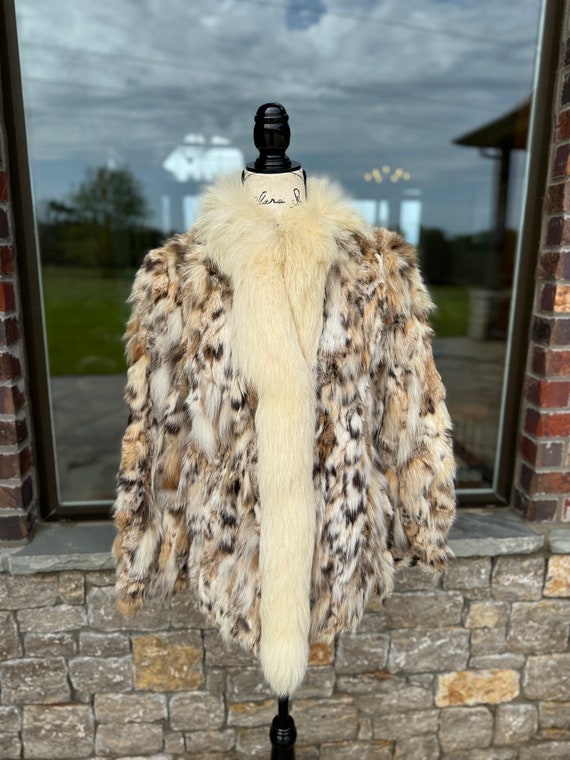 Natural Canadian Lynx Fur Jacket Women’s Medium Vi