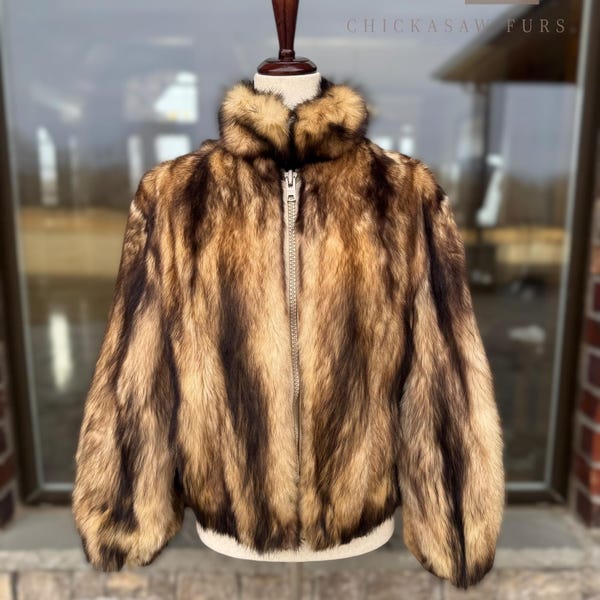 Jaqueta bomber Fitch genuína, tamanho 4/6, vintage anos 70, em pele de zibelina alemã autêntica.