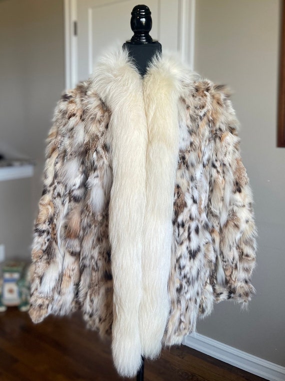 Natural Canadian Lynx Fur Jacket Women’s Medium Vi
