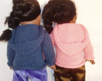 Knit PDF Pattern - Doll Hoodie Sweater