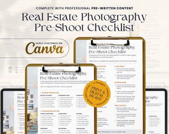 CANVA Real Estate Pre-Shoot Photography Checklist, Home Selling Guide, Home Seller Flyer | Real Estate Template | Photography Guide Template