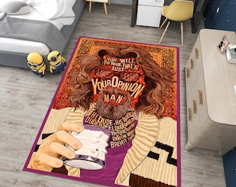 Dude Rug,Lebowski Rug,Big Brother Rug,Movie Rug,Fantastic Rug,Movie Decor,Colorful Rug,Hypebeast Rug,Area Rug,Pattern Rug,Housewarming Gift