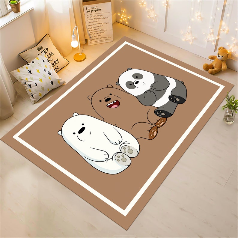 Bare Bears Rug,animals Rug,kids Rug,cartoon Rug,custom Rug,nursery Rug ...