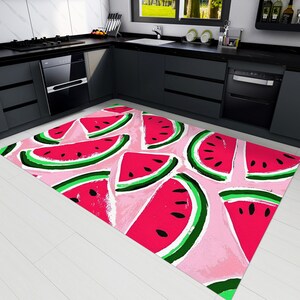 Kitchen Rug,Watermelon Rug,Fruit Rug,Kitchen Decor,Colorful Rug,Gift for Kitchen,Kitchen Runner,Gift for Mom,Modern Rug,Custom Rug,Area Rugs