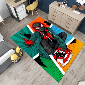 Spiderman Rug,Super Hero Rug,Fantastic Rug,Shoes Rug,Area Rug,Kids Rug,Colorful Rug,Cool Rugs,Marvel Rug,Gift for Her ,Movie Rug,Movie Decor