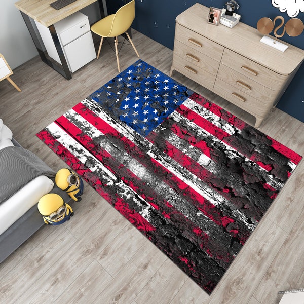 Tapis drapeau de l'Amérique, décoration américaine, tapis drapeau, tapis coloré, tapis champêtre, tapis États-Unis, Amérique, tapis génial, tapis unique, carpette, cadeaux pour lui