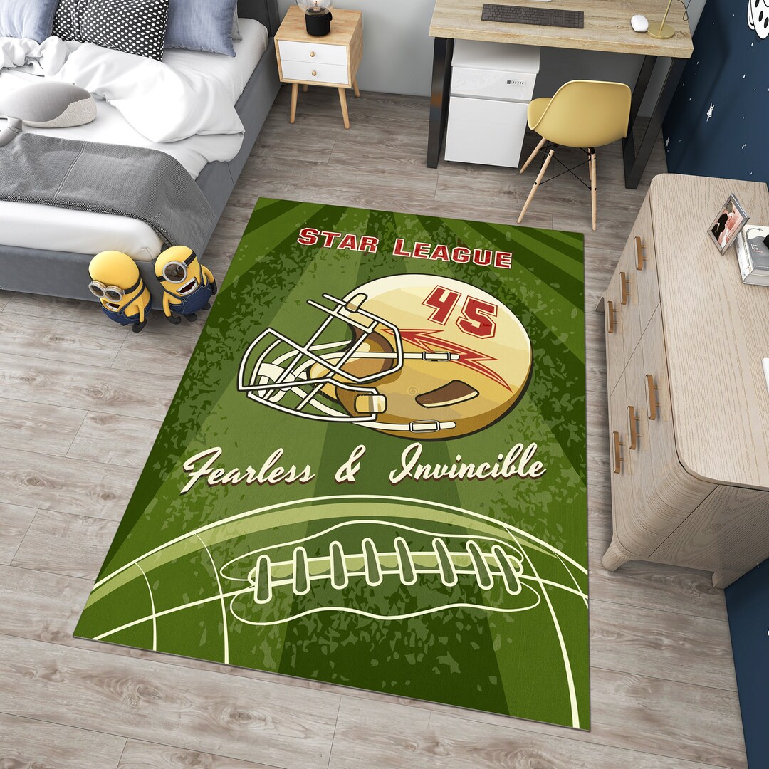 American Football Rug,football Helmet Rug,sport Rug,colorful Rug,custom ...