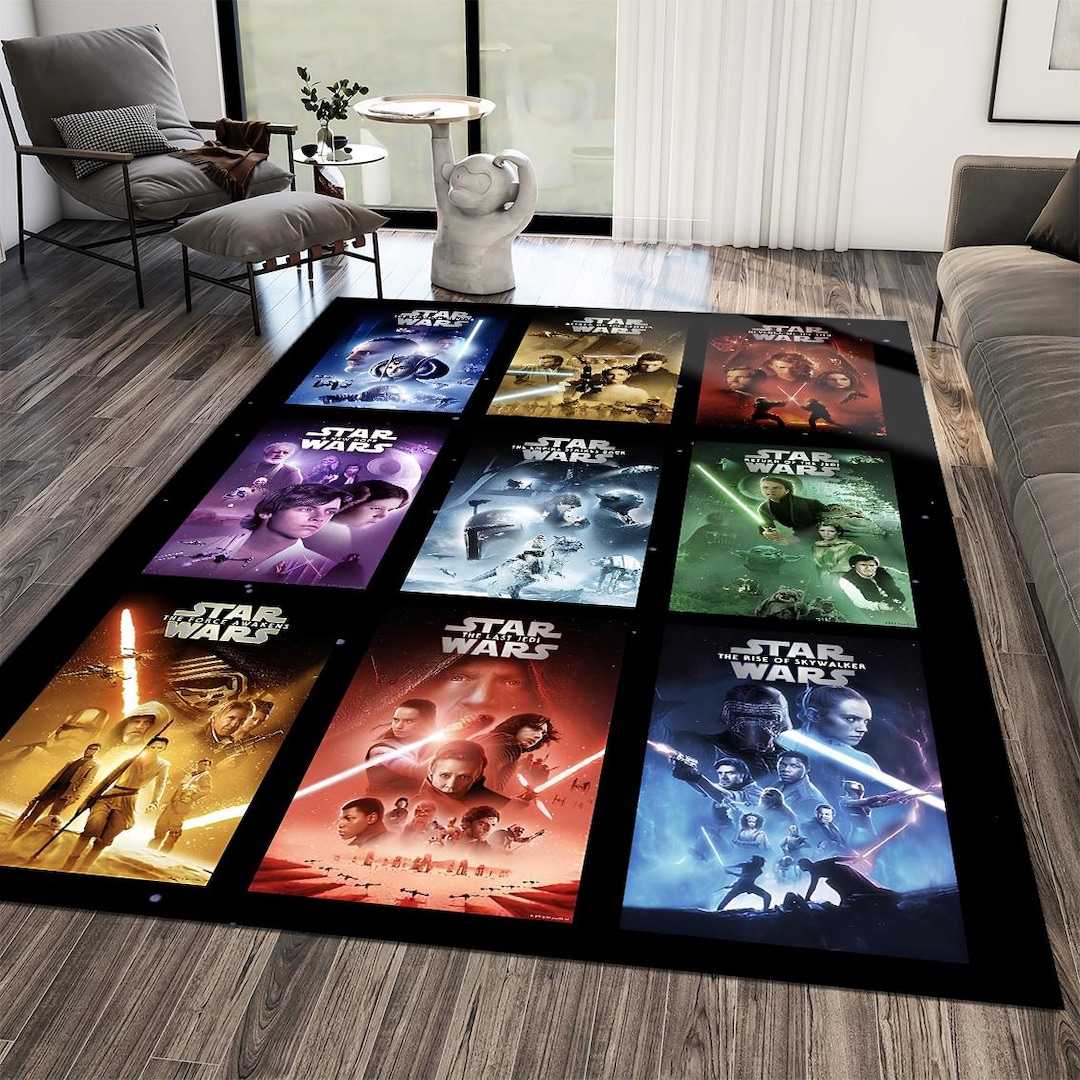 Stargate Rug Star Wars Rug, All 9 Episodes Saga Carpet, Ultimate Star Wars Fan Gift ...