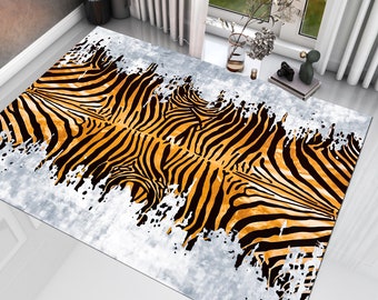 Colorful Zebra Pattern Rug, Modern Home Decor