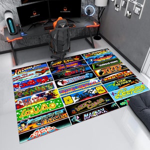 Retro Games Rug,Video Game Rug,Gaming Rug,Gamer Rug,Colorful Rug,Game Decor,Custom Rug,Retro Gaming,Arcade Game Rug,Area Rugs,Gaming Gifts