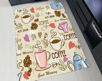 Coffee Rug,Rugs for Kitchen,Non-Slip Rug,Washable Rug, Kitchen Runner Rug, Modern Rug,Area Rug,Custom Rug,Kitchen Decor,Gifts for Mom