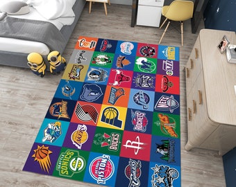 Basketball Rug,Basketball Teams Rug,Boys Room Rug,Sport Rug,Kids Room Rug,Custom Rug,Hypebeast Rug,Area Rug,Personalized Rug,Gift for her