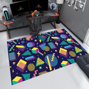 Arcade Rug,Retro Rug,Gamer Rug,Gaming Rug,Game Rug,Geometric Rug,Colorful Rug,Play Room Rug,Custom Rug,E-Sport Rug,Area Rug,Gaming Gifts
