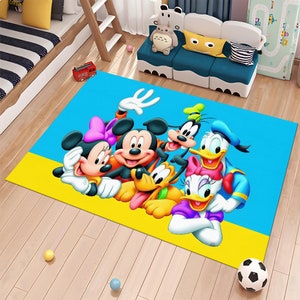 Cartoon Rug,Mickey Mouse Rug,Minnie Mouse Rug,Custom Rug,Nursery Rug,Cute Rug,Area Rugs,Children&#39;s Room Rug,Nursery Decor,Gift for Kids