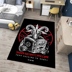 Devil Rug,Satanic Rug,Demon Rug,Gothic Rug,Horror Art Rug,Horror Decor,Fear Rug,Unique Rug,Area Rug,Custom Rug,Boys Room Rug,Gift for Her
