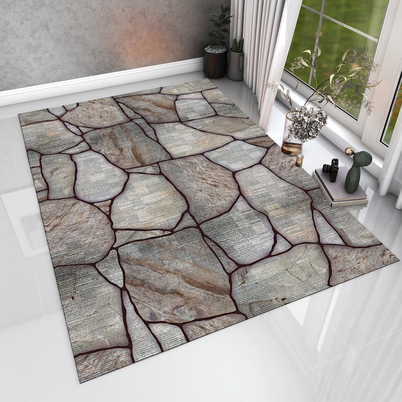 Stone Pattern Rug,stone Rug,pattern Rug,grey Rug,modern Rug,home Decor ...