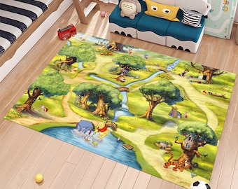 Winnie The Pooh Rug,Child Rug,Kids Rug,Colorful Rug,Custom Rug,Nursery Rug,Cute Rug,Area Rug,Kids Room Rug,Nursery Decor,Gift for Kids