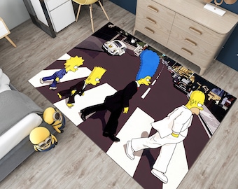 Alfombra de Los Simpsons, estilo anime Abbey Road, para adultos