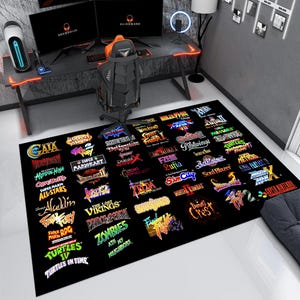 Retro Games Rug,Video Game Rug,Gaming Rug,Gamer Rug,Colorful Rug,Game Decor,Custom Rug,Retro Gaming,Arcade Game Rug,Area Rugs,Gaming Gifts