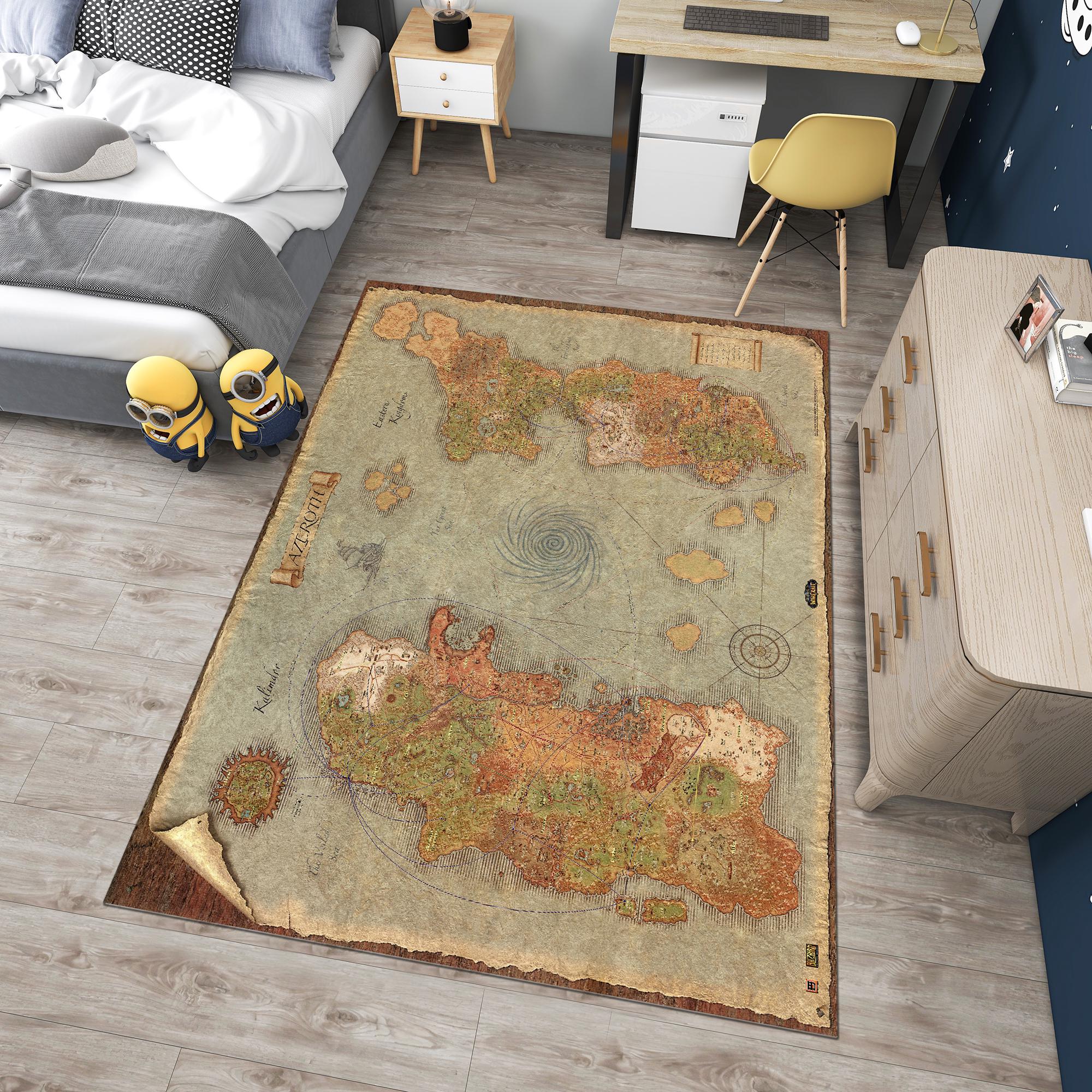 2d Map Rug Azeroth World Map Rug, Boys Room, Movie Decor - Etsy
