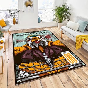 Alfombra con arte de anime japonés, decoración moderna para habitación infantil/juvenil, alfombra de manga de moda
