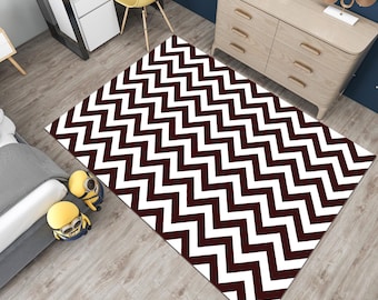 Twin Peaks Rug, Criminal Themed Movie Rug, Zig Zag Rug, Overlook Rug,Movie Rug,Movie Decor,Area Rug,Custom Rug,Gift for Him,Personalized Rug