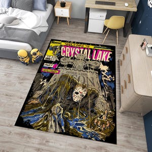 Mask Rug,Horror Movie Rug,Friday Rug,Horror Movie Poster Rug,Fantastic Rug,Movie Rug,Movie Decor,Cool Rugs,Boys Room Rug,Custom Rug,Area Rug
