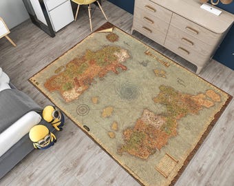 Azeroth World Map Rug, Boys Room, Movie Decor