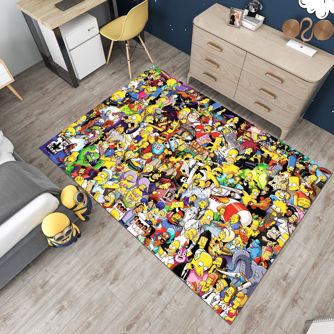 Pokemon Simpsons Rug Simpsons Character Rug, Colorful Anime Area Rug - Etsy