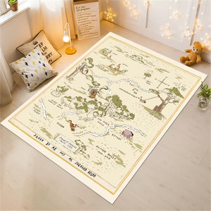 Tapis Winnie l'ourson, tapis carte Winnie, tapis carte, tapis dessin animé, tapis coloré, tapis pour chambre d'enfant, décoration de chambre d'enfant, tapis de chambre, décoration d'enfants, tapis personnalisé, carpettes