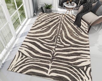 Zebra Pattern Area Rug, Modern Animal Skin Carpet, Bestselling Home Decor Rug