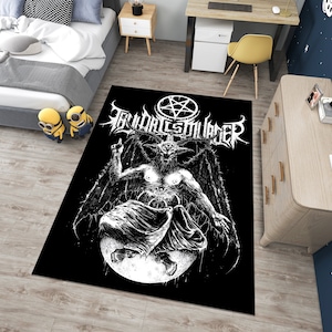 Devil Rug,Satanic Rug,Demon Rug,Gothic Rug,Horror Art Rug,Horror Decor,Fear Rug,Unique Rug,Area Rug,Custom Rug,Boys Room Rug,Gift for Her
