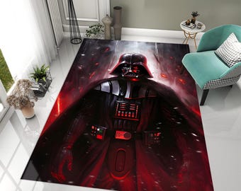 Star Wars Rug, Sith Master Area Carpet, Red Neon Galactic Decor, Cinematic Villain Floor Mat, Epic Space Saga Room Decor