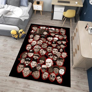 Legends Rug, Rappers Rug,Hiphop Rug,Music Rug,Music Decor,Music Room Rug,Rap Stars Collage Rug,Awesome Rug,Unique Rug,Area Rug,Gifts for Him