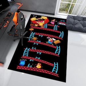 Arcade Game Rug, Funny Rug, Arcade Rug, Retro Rug, Gamer Rug, Gaming Rug, Game Rug,Colorful Rug,Gamer Room,Custom Rug,Area Rug,Gaming Gifts
