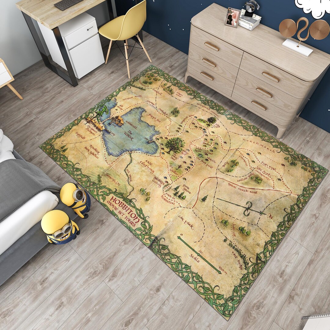 Hobbiton Map Rug, Hobbit Rug, Movie Rug, Map Rug, Awesome Rug, Unique ...
