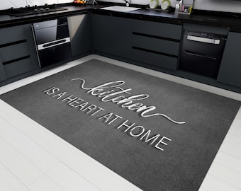 Alfombra de cocina con forma de corazón, alfombras para cocina, tapete de cocina, alfombra lavable, alfombra moderna, alfombras de área, alfombra personalizada, decoración de cocina, regalos para mamá