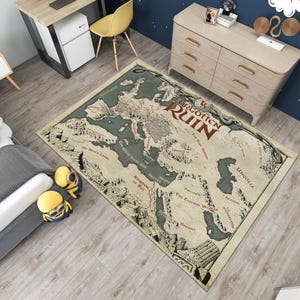 Karte vergessene Ruine Karte, Die Welt der Vergessenen, Coole Teppiche, Fantastischer Teppich, Film Dekor, Vorleger, Jungen Zimmer Teppich, Geschenke für Sie, Junges Zimmer