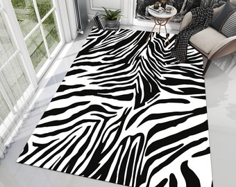 Zebra Pattern Area Rug, Modern Colorful Rug