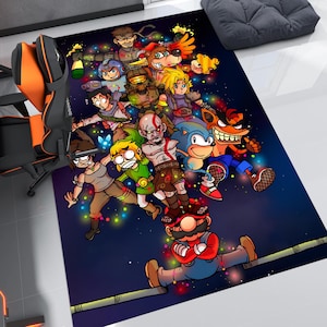 Game Characters Rug, Popular Game Rug, Fantastic Rug,Game Decor, Gaming Rug,Gamer Rug,Colorful Rug,Custom Rug,Game Rug,Area Rug,Gaming Gifts