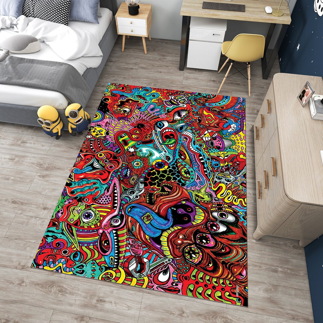 Monster Ink Rug Monster Rug,colorful Rug,complex Rug,gothic Rug,cool Rugs,popular Rug ...
