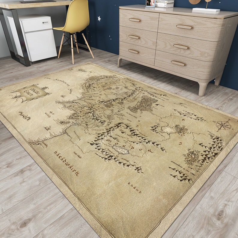 LOTR Rug,middle Earth Map Rug,lotr Map Rug,map Rug,awesome Rug,unique ...