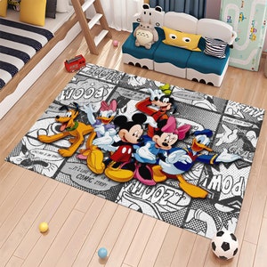 Cartoon Rug,Mickey Mouse Rug,Minnie Mouse Rug,Custom Rug,Nursery Rug,Cute Rug,Area Rugs,Children&#39;s Room Rug,Nursery Decor,Gift for Kids