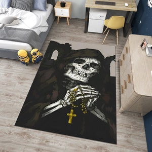 Skull Rug,Skeleton Rug,Christian Rug,Horror Rug,Gothic Rug,Cool Rugs,Popular Rug,Horror Decor,Fear Rug,Area Rugs,Boys Room Rug,Gift for her