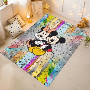 Mickey Mouse Rug,Minnie Mouse Rug,Children&#39;s room Rug,Cartoon Rug,Custom Rug,Nursery Rug,Cute Rug,Area Rugs,Nursery Decor,Gift for Kids