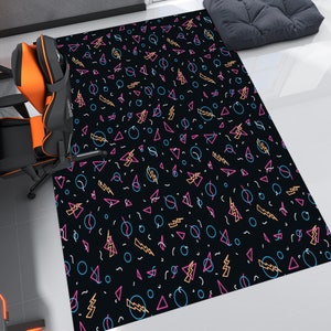 Arcade Rug,Retro Rug,Gamer Rug,Gaming Rug,Game Rug,Geometric Rug,Colorful Rug,Play Room Rug,Custom Rug,E-Sport Rug,Area Rug,Gaming Gifts