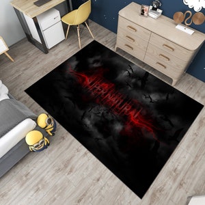 Supernatural Rug,Movie Rug,Horror Rug,Fear Rug,Popular Rug,Horror Decor,Gothic Rug,Cool Rugs,Area Rugs,Boys Room Rug,Gifts for Him